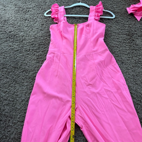 Lilly Pulitzer Eppley Neon Pink Jumpsuit Barbie Sleeveless Size XS 00 $228 - Picture 10 of 15